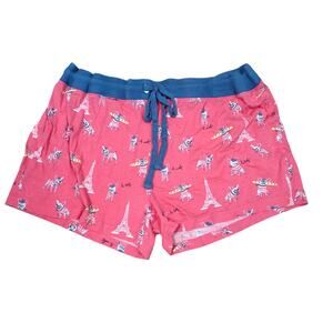 Nite Nite Munki Munki Le Woof French Bulldog Paris Lounge Shorts Womens Large